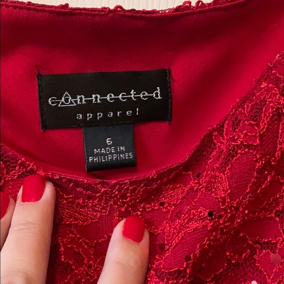 Red knee-length dress. Women’s size 6. VGUC - Picture 3 of 5